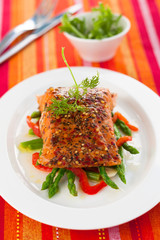 Salmon fillet with vegetables