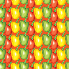 Fototapeta na wymiar Multicolor peppers pattern seamless