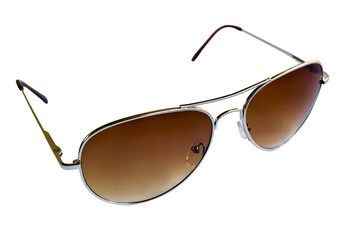 Brown sunglasses isolated on white