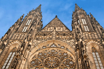 Fototapeta na wymiar View of St. Vitus Cathedral in Prague Castle, Czech Republic