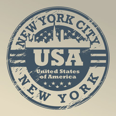 Stamp with name of New York, New York City, vector illustration