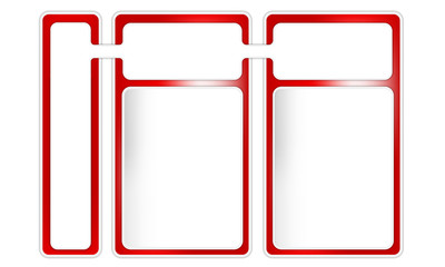 three frames  for text