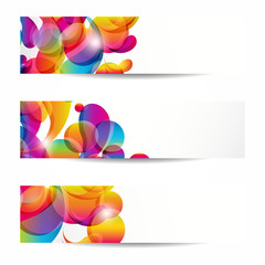 Naklejka na ściany i meble Abstract web banners with colorful arc-drop for your www design