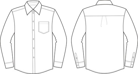 Vector illustration of men's business shirt