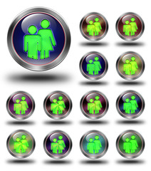 Group glossy icons, crazy colors.