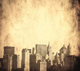 Fototapeta premium grunge image of new york skyline