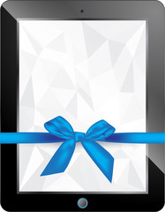 tablet gift with origami background