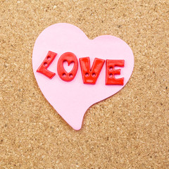 Fototapeta premium love heart on the cork background