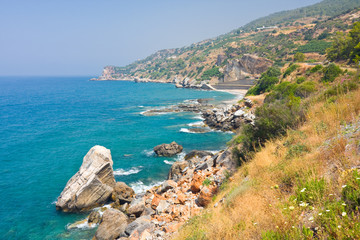 Fototapeta na wymiar Turquoise coast of Turkey near Alanya