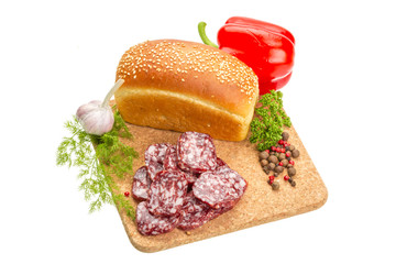 Fresh ripe salami