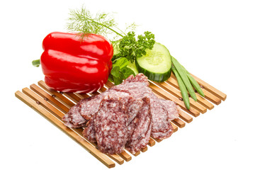 Fresh ripe salami