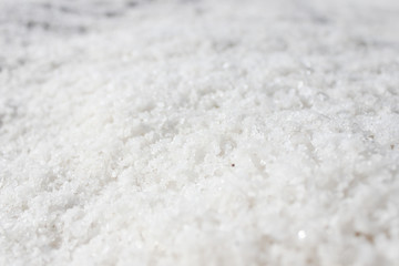Salt crystals collected from saline