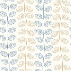 Vector Seamless Pattern of Leaves