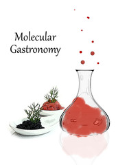 Molecular gastronomy painting on blank notebook page