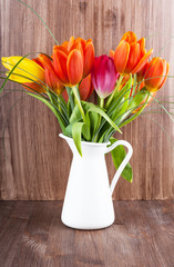 Tulips in a jar