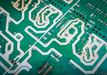 circuit board from the computer closeup
