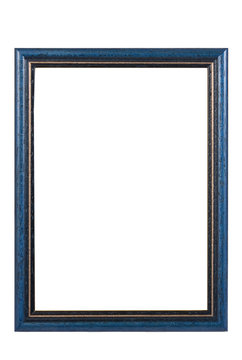 Blue wooden picture frame