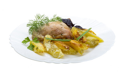 Fried chicken with potato