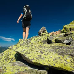 Fototapeten Extremsportarten Hiking in Carpathian mountains  © Maygutyak