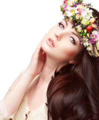 Fototapeta premium Beautiful Girl. Skincare concept. Professional Make-up.