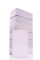 Blank business card pile