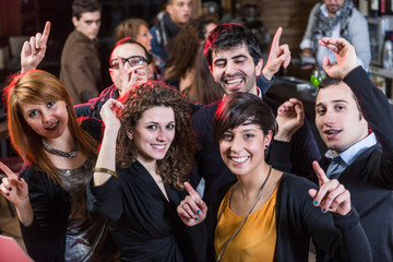 Group of Friends in a Night Club