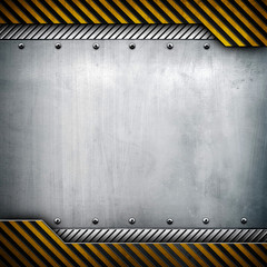 metal with warning stripes