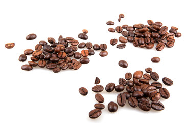coffee beans isolated on white
