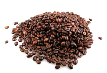 coffee beans isolated on white
