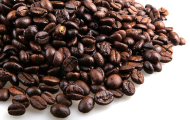 coffee beans isolated on white