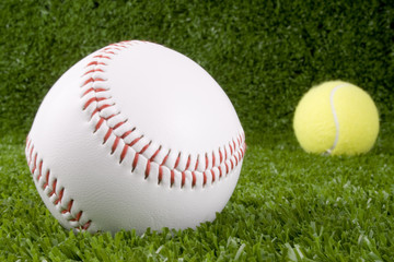 Baseball and Tennis balls