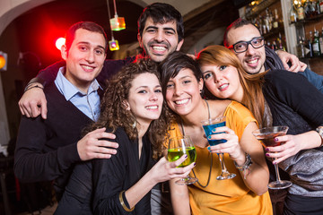 Group of Friends in a Night Club
