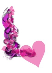 vector abstract background with heart on white background