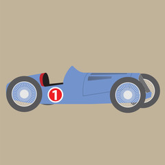 Illustration of retro racing car