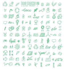 hand draw eco icons set