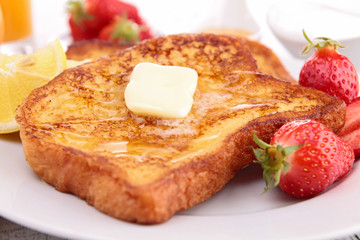 french toast with butter and honey