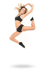 Fototapeta na wymiar Jumping kobieta