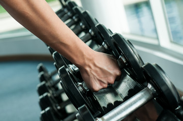 Fototapeta na wymiar fitness gym weight training equipment indoor