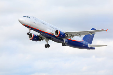 Airbus Aeroflot flies in sky