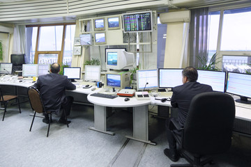 Dispatchers work in airport