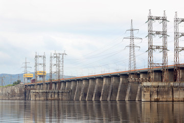 Hydroelectric power station on river