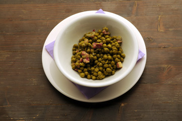 Peas y pancetta 베이컨과 완두콩