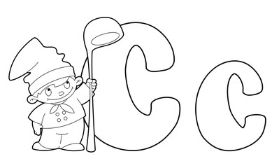 letter C cook outlined
