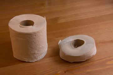 Big and small toilet rolls