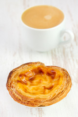 portuguese sweets with cup of coffee