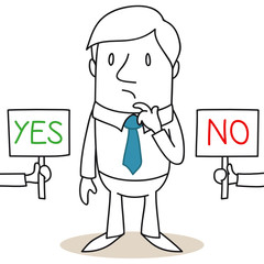 Geschäftsmann, Entscheidung, YES or NO