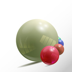 Set of colorful balls on white background, illustration