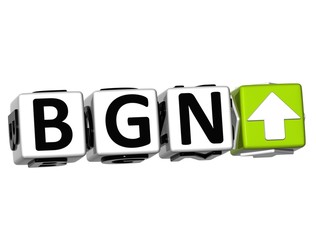 3D Bulgarian Lev Currency BGN Button Click Here Block Text