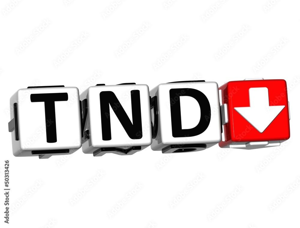 Poster 3d tunisian dinar currency tnd button click here block text