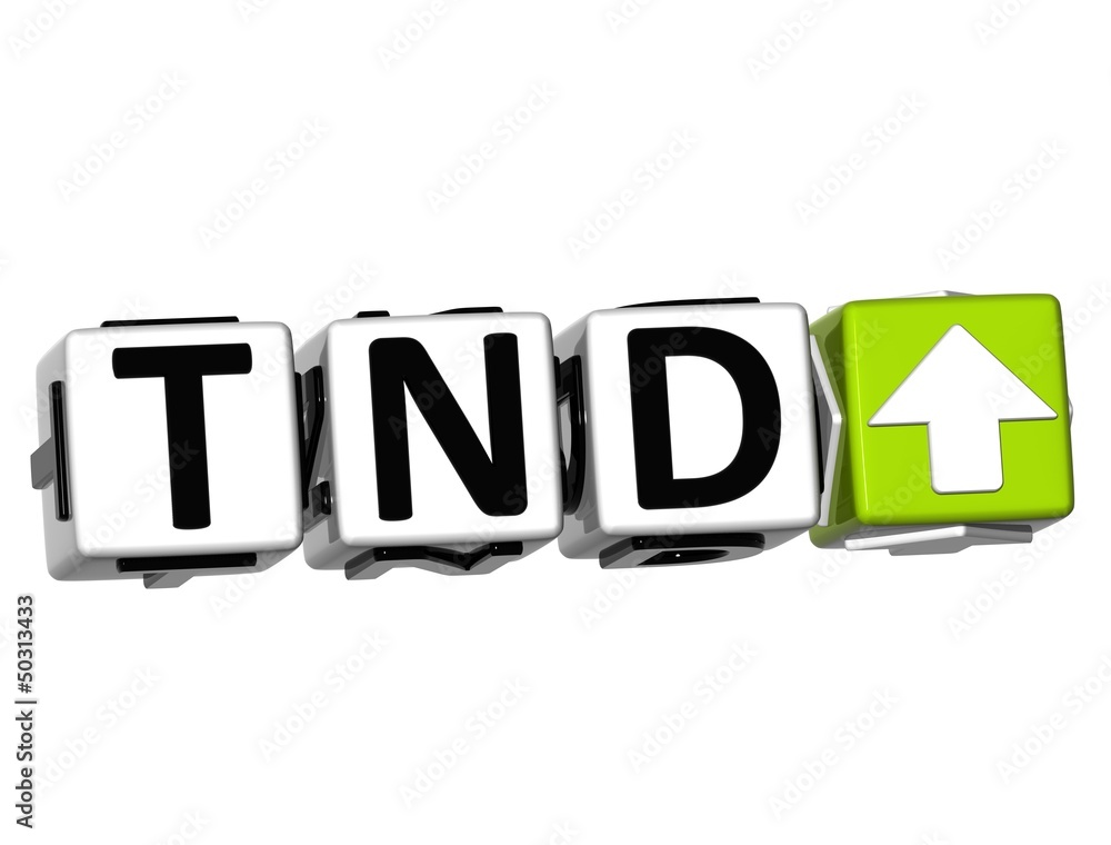 Poster 3d tunisian dinar currency tnd button click here block text